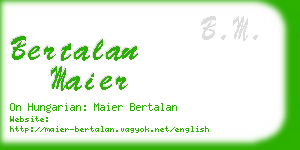 bertalan maier business card